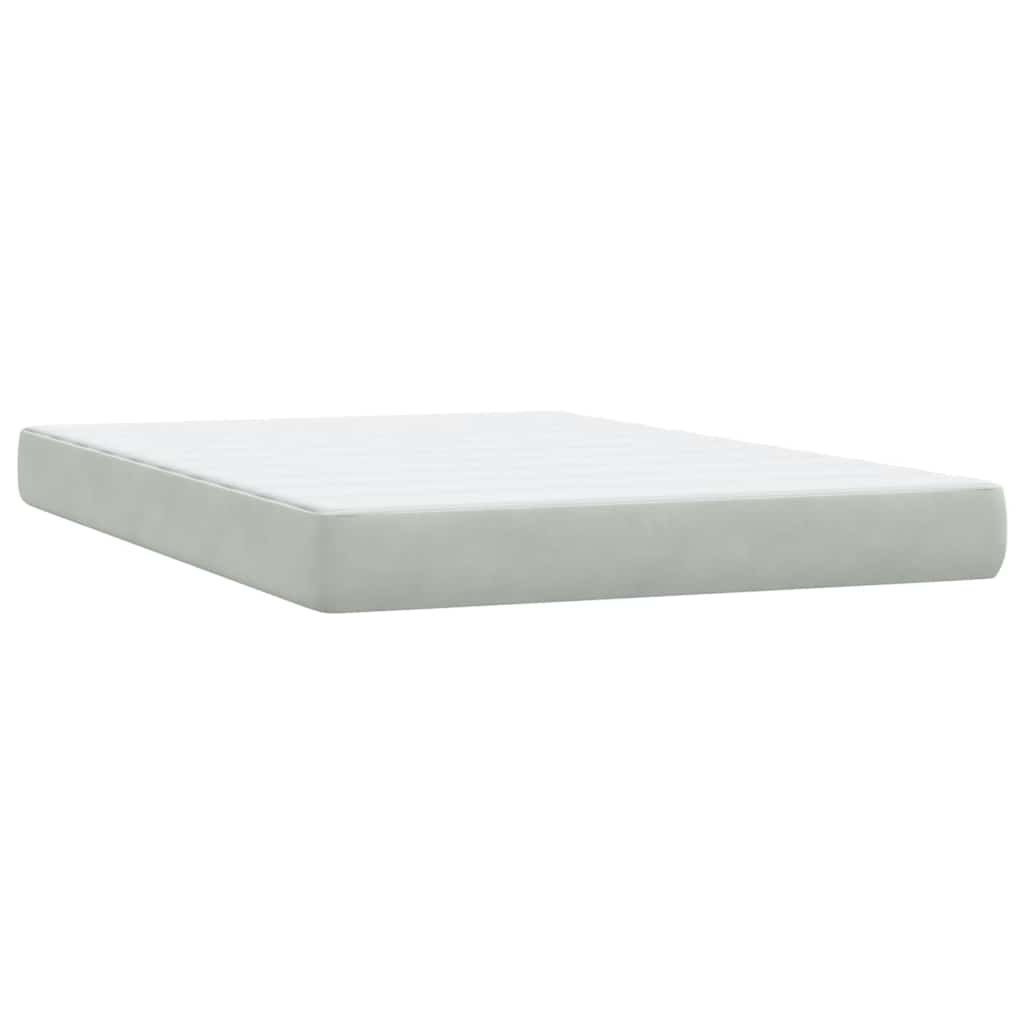Boxspring met matras fluweel lichtgrijs 160x220 cm is nu te koop bij PeponiXL, paradijselijk wonen!
