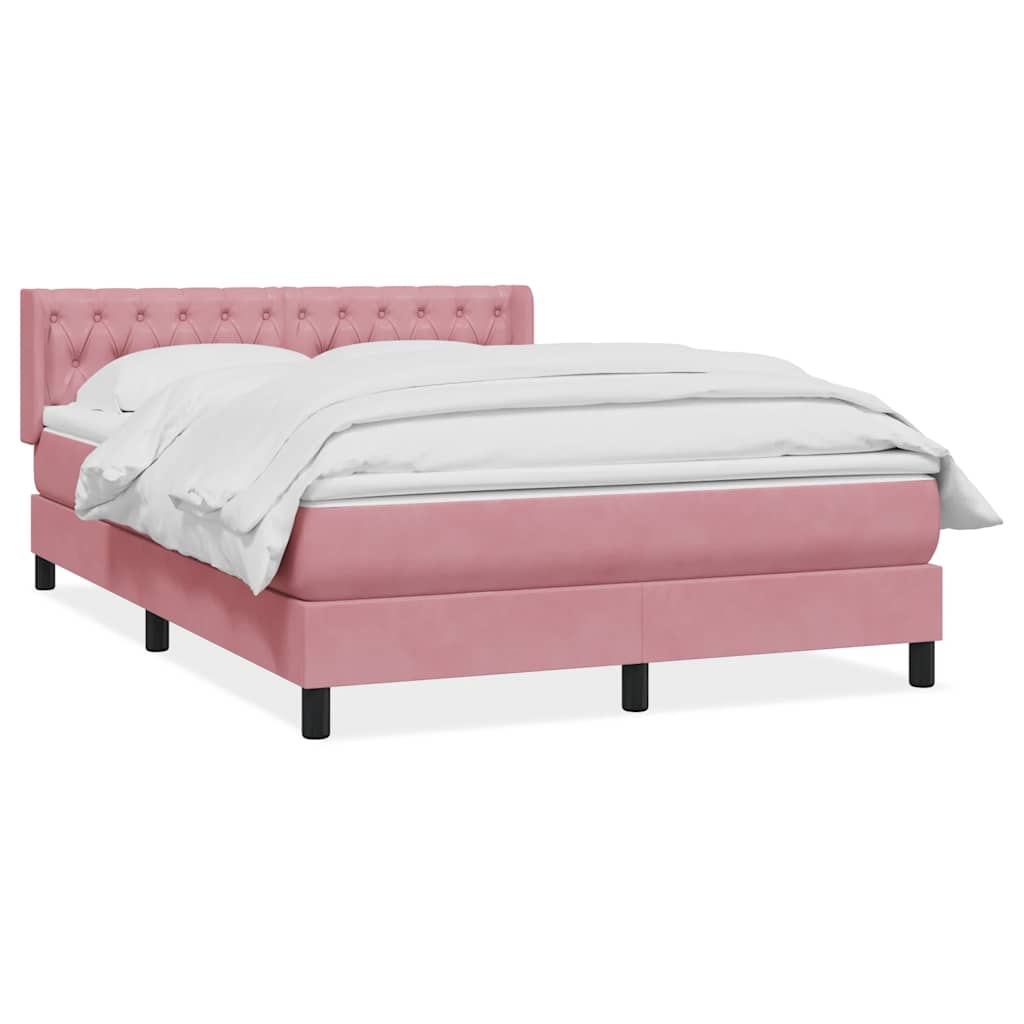 Boxspring met matras fluweel roze 160x220 cm is nu te koop bij PeponiXL, paradijselijk wonen!