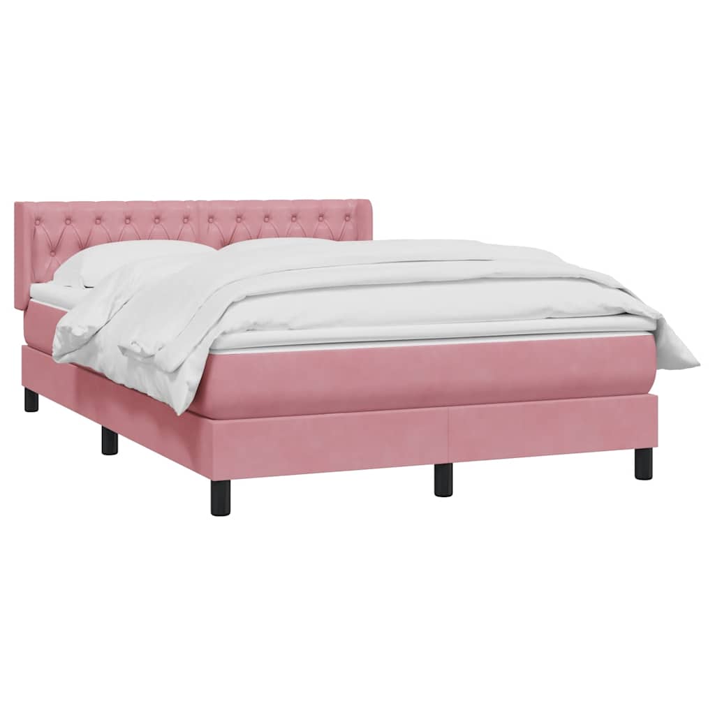 Boxspring met matras fluweel roze 160x220 cm is nu te koop bij PeponiXL, paradijselijk wonen!