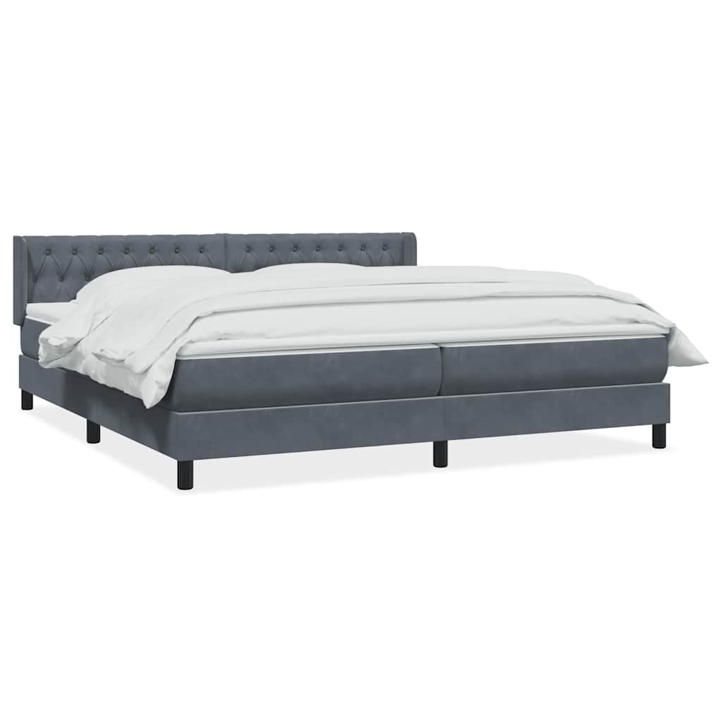 Boxspring met matras fluweel donkergrijs 180x220 cm is nu te koop bij PeponiXL, paradijselijk wonen!
