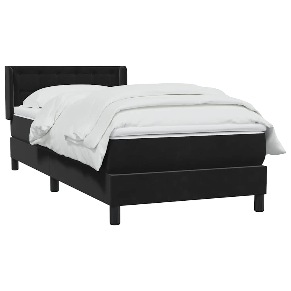Boxspring met matras fluweel zwart 90x210 cm is nu te koop bij PeponiXL, paradijselijk wonen!