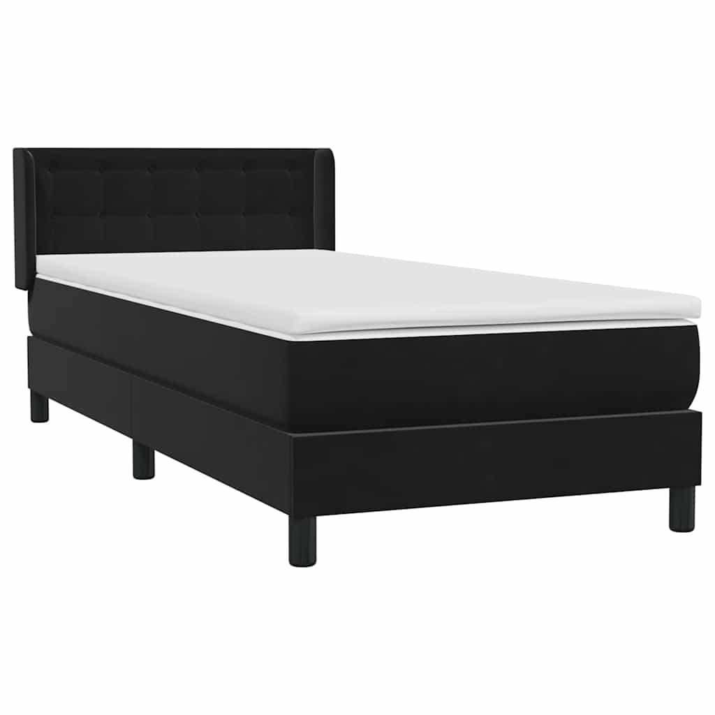 Boxspring met matras fluweel zwart 90x210 cm is nu te koop bij PeponiXL, paradijselijk wonen!