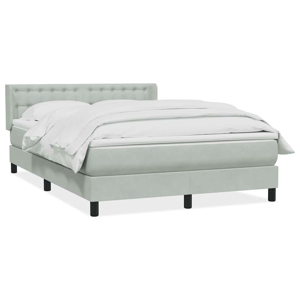Boxspring met matras fluweel lichtgrijs 160x210 cm is nu te koop bij PeponiXL, paradijselijk wonen!