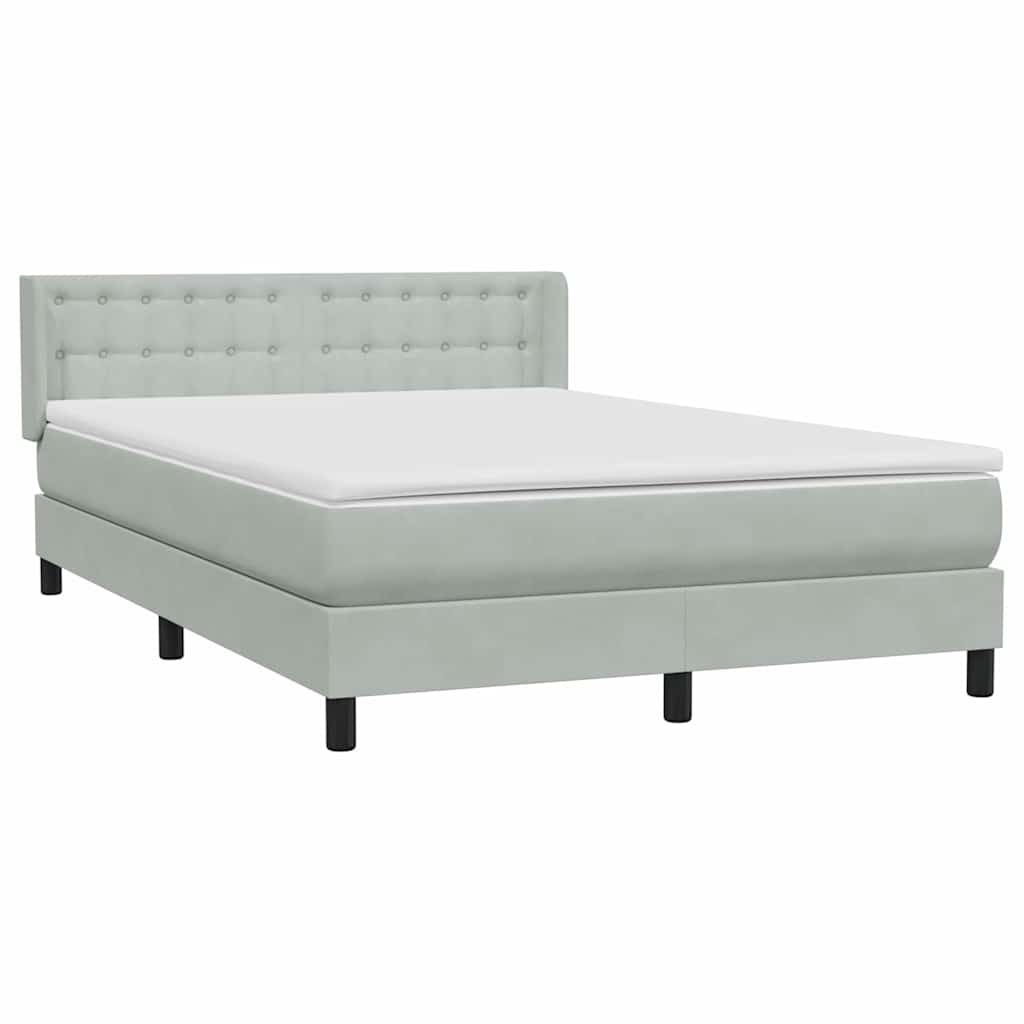 Boxspring met matras fluweel lichtgrijs 160x210 cm is nu te koop bij PeponiXL, paradijselijk wonen!