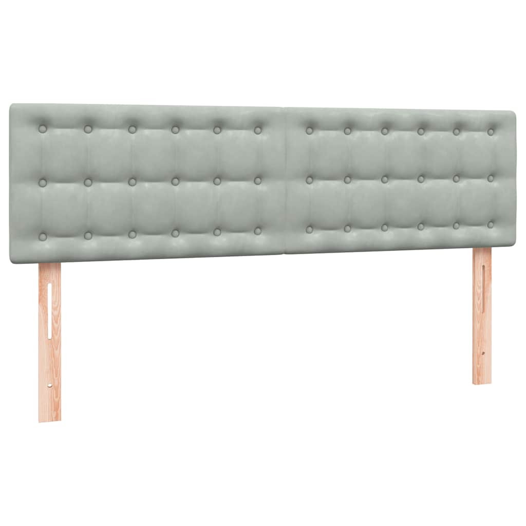 Boxspring met matras fluweel lichtgrijs 160x210 cm is nu te koop bij PeponiXL, paradijselijk wonen!