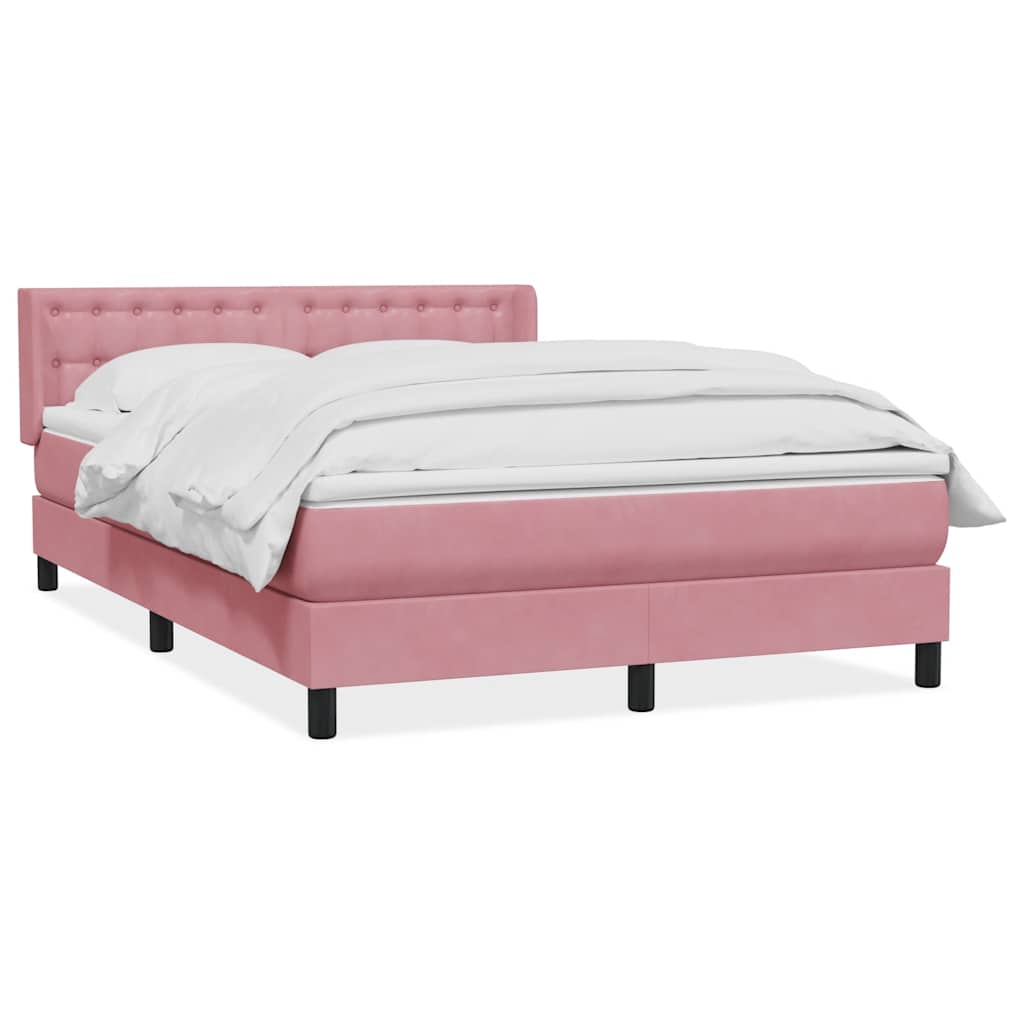 Boxspring met matras fluweel roze 160x210 cm is nu te koop bij PeponiXL, paradijselijk wonen!