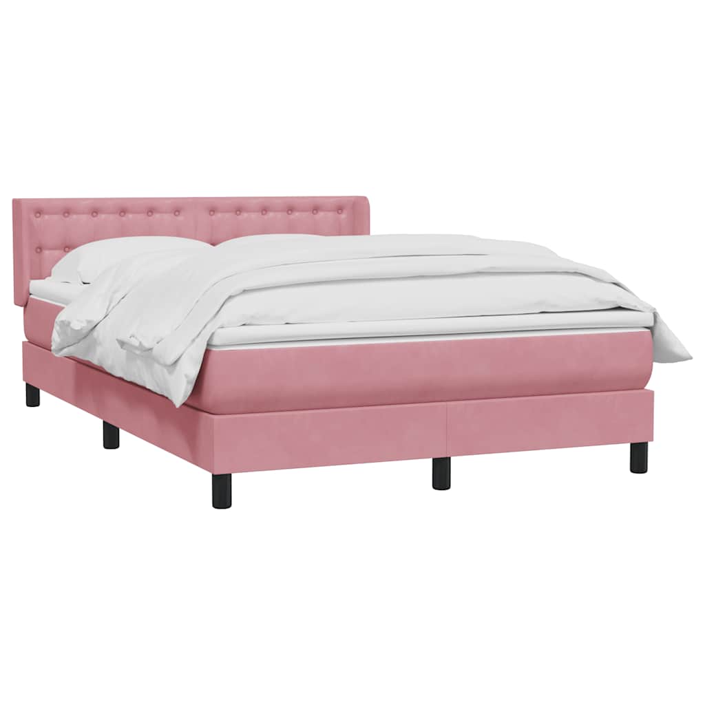 Boxspring met matras fluweel roze 160x210 cm is nu te koop bij PeponiXL, paradijselijk wonen!