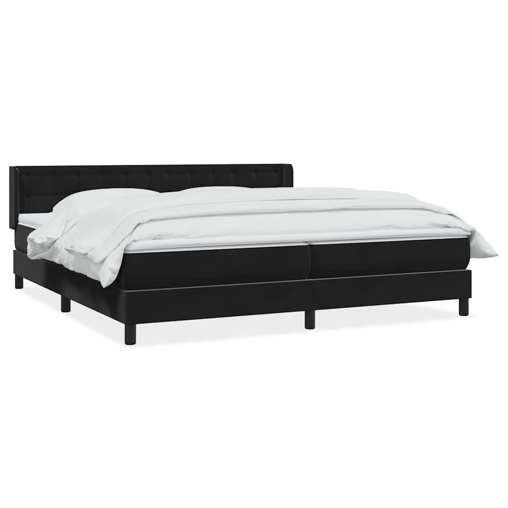 Boxspring met matras fluweel zwart 180x210 cm