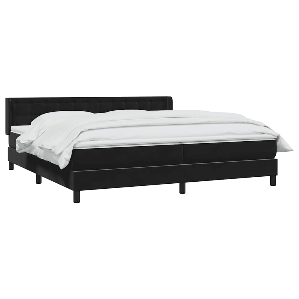 Boxspring met matras fluweel zwart 180x210 cm