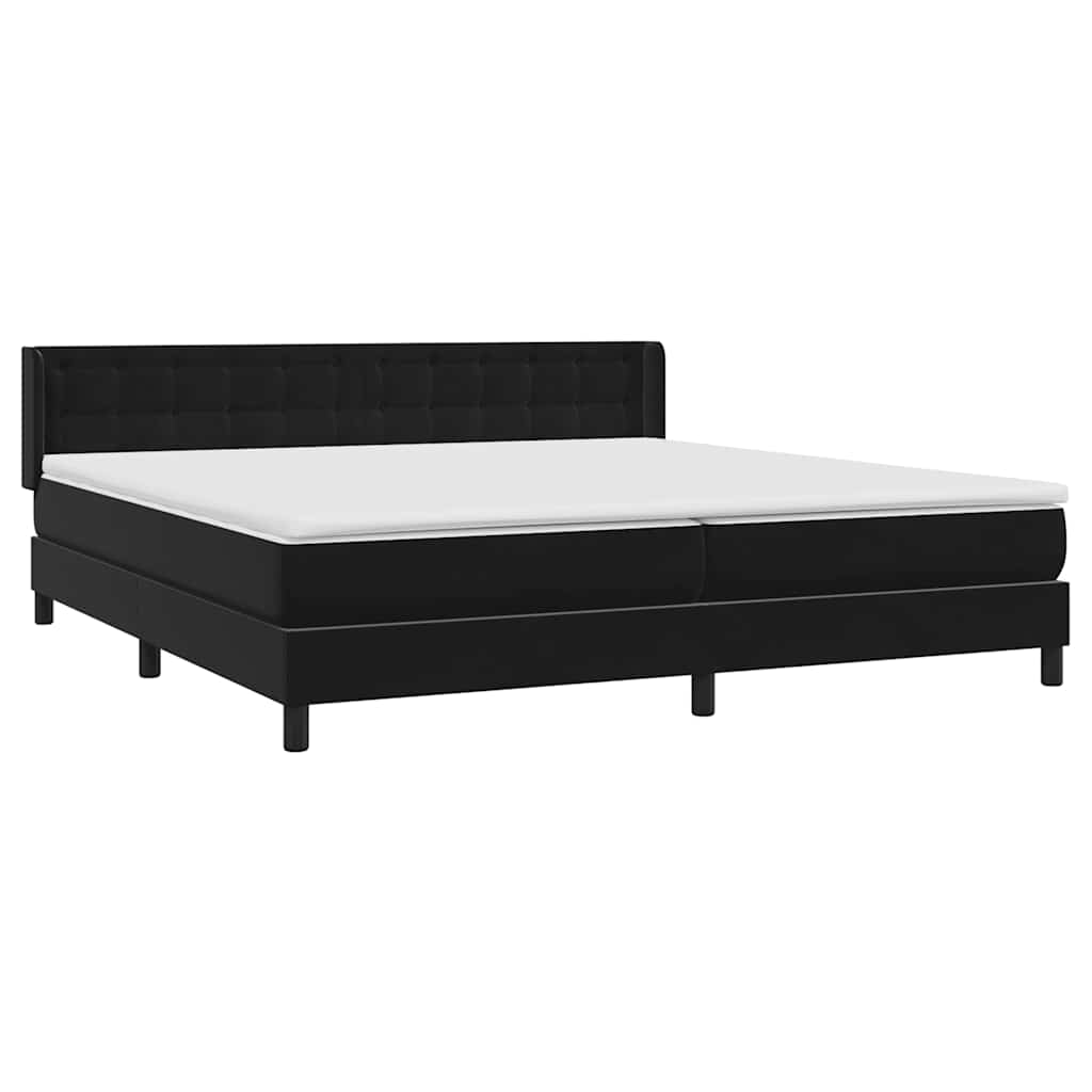 Boxspring met matras fluweel zwart 180x210 cm