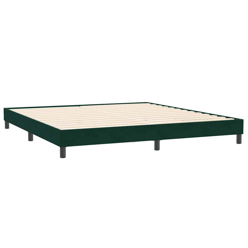 Boxspring met matras fluweel donkergroen 180x210 cm