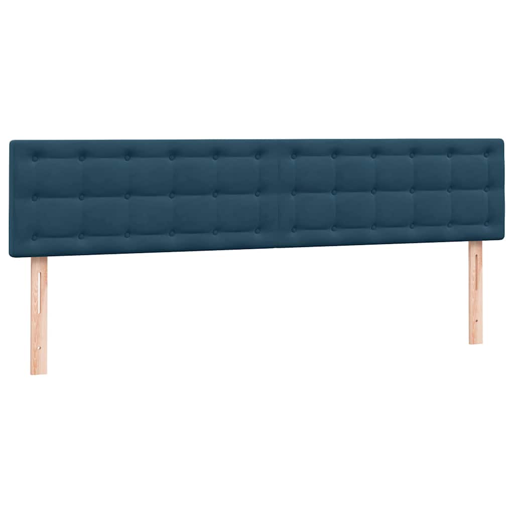 Boxspring met matras fluweel donkerblauw 180x210 cm