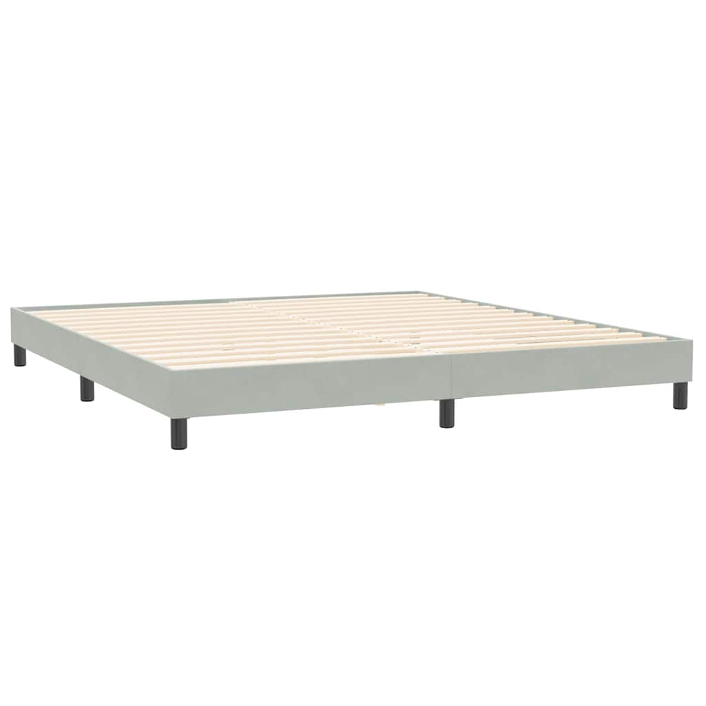 Boxspring met matras fluweel lichtgrijs 200x210 cm