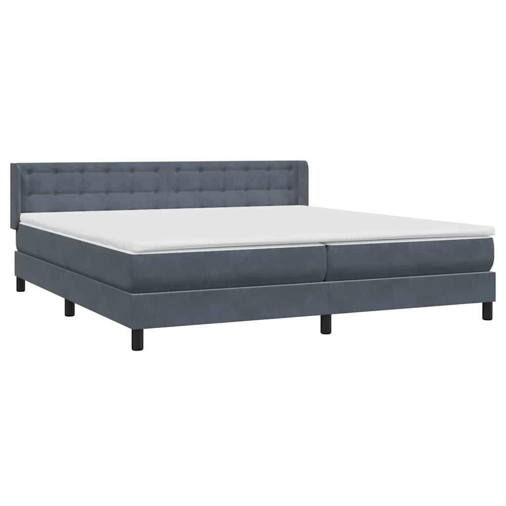 Boxspring met matras fluweel donkergrijs 200x210 cm