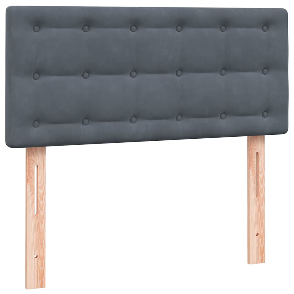 Boxspring met matras fluweel donkergrijs 90x220 cm is nu te koop bij PeponiXL, paradijselijk wonen!