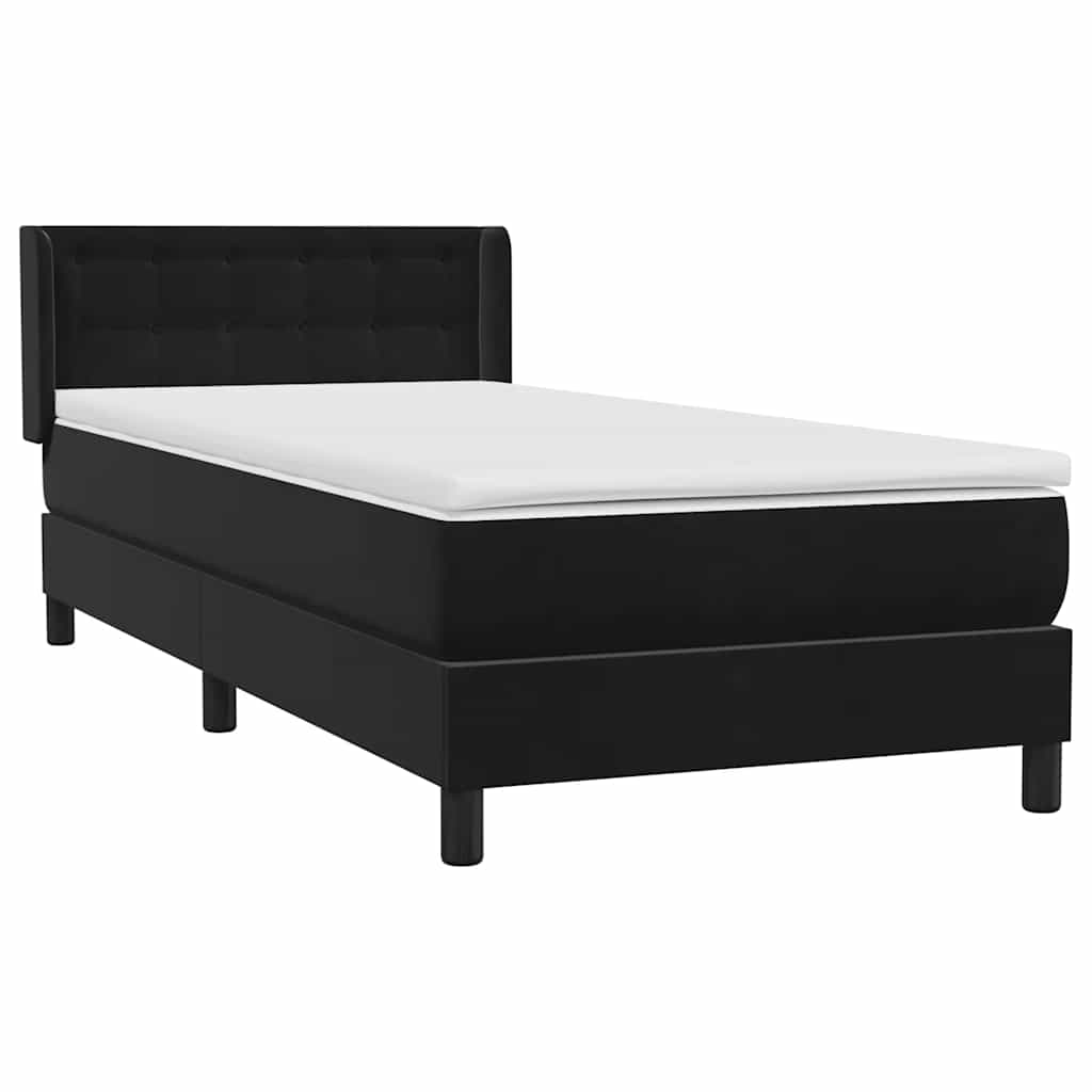 Boxspring met matras fluweel zwart 90x220 cm
