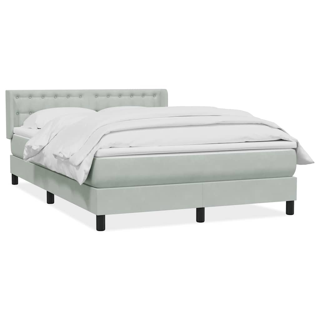Boxspring met matras fluweel lichtgrijs 160x220 cm is nu te koop bij PeponiXL, paradijselijk wonen!