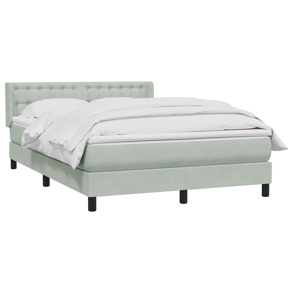 Boxspring met matras fluweel lichtgrijs 160x220 cm is nu te koop bij PeponiXL, paradijselijk wonen!