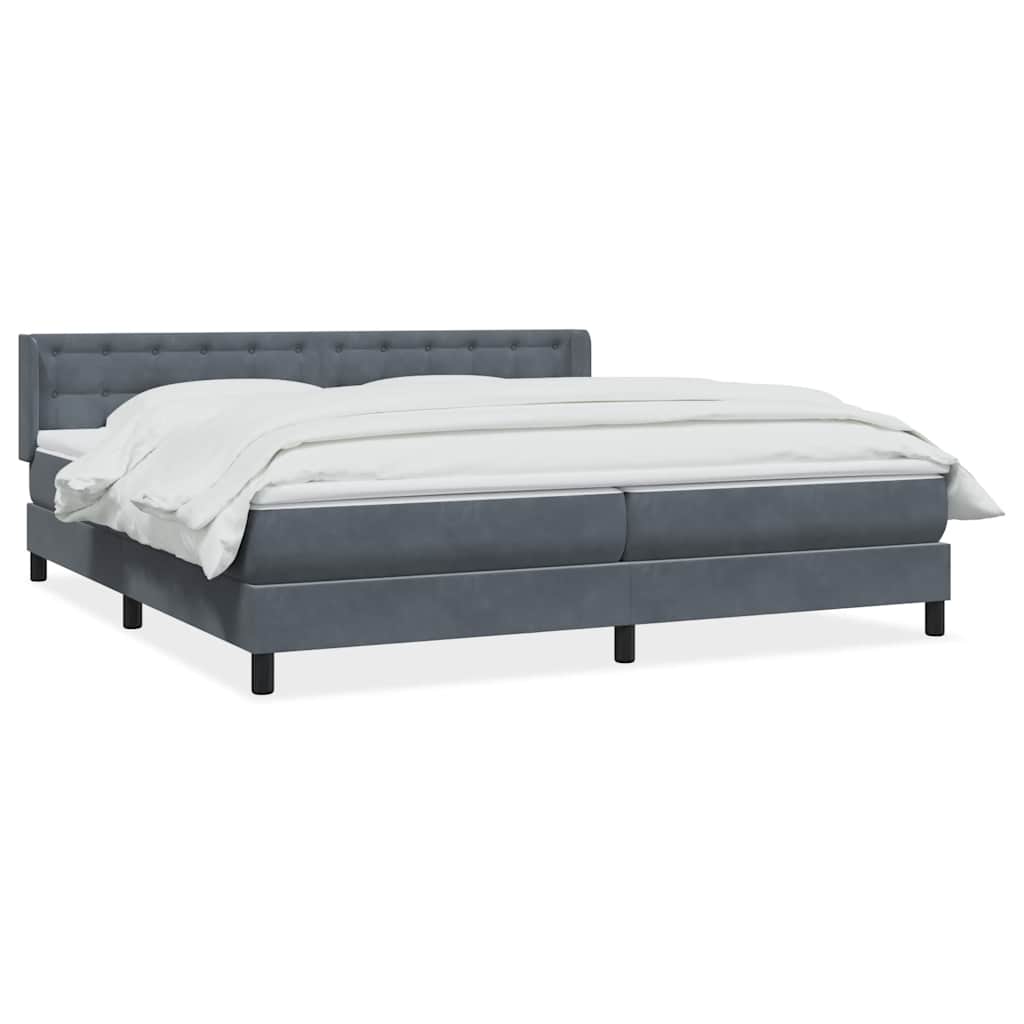 Boxspring met matras fluweel donkergrijs 180x220 cm is nu te koop bij PeponiXL, paradijselijk wonen!