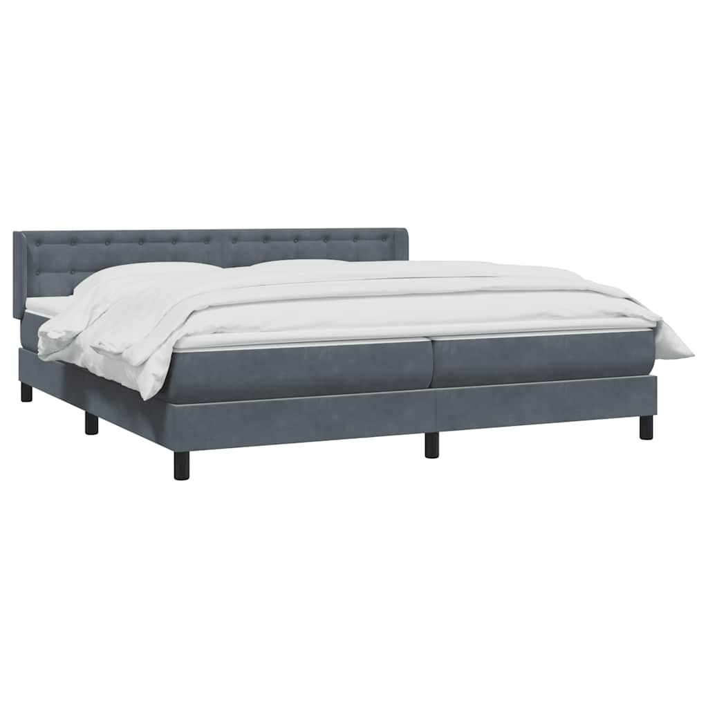 Boxspring met matras fluweel donkergrijs 180x220 cm is nu te koop bij PeponiXL, paradijselijk wonen!