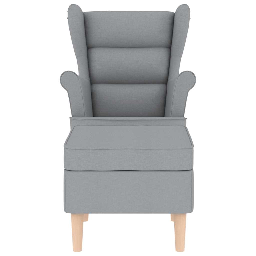 Fauteuil met voetenbankje stof lichtgrijs is nu te koop bij PeponiXL, paradijselijk wonen!