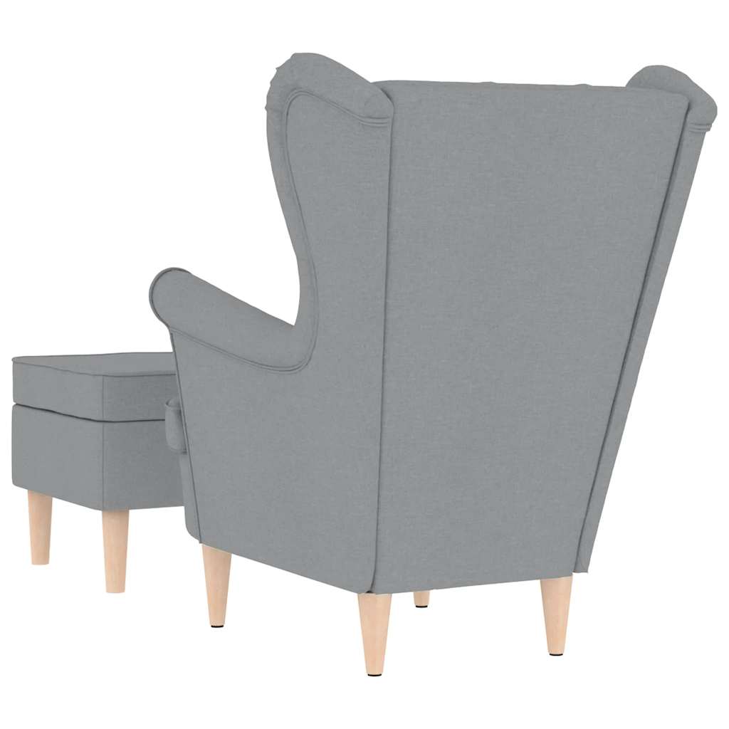 Fauteuil met voetenbankje stof lichtgrijs is nu te koop bij PeponiXL, paradijselijk wonen!