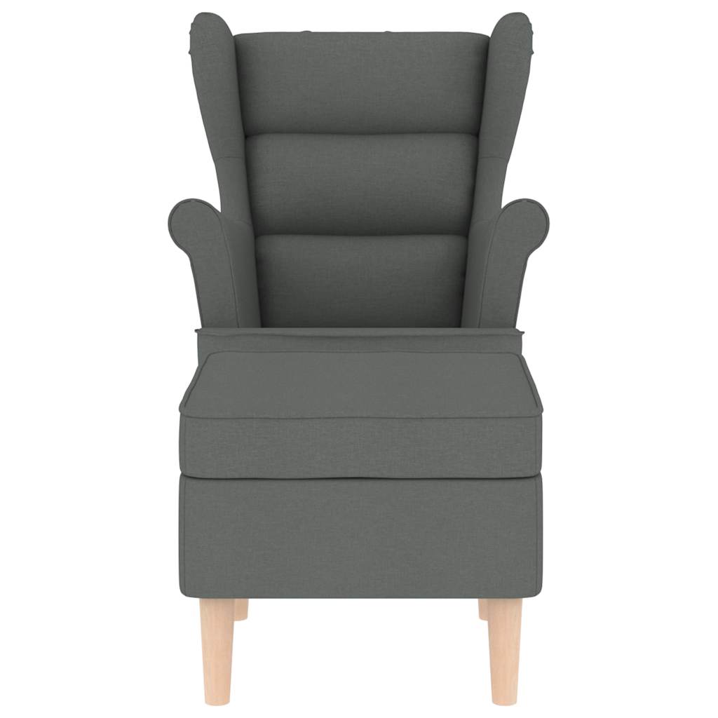 Fauteuil met voetenbankje stof donkergrijs is nu te koop bij PeponiXL, paradijselijk wonen!