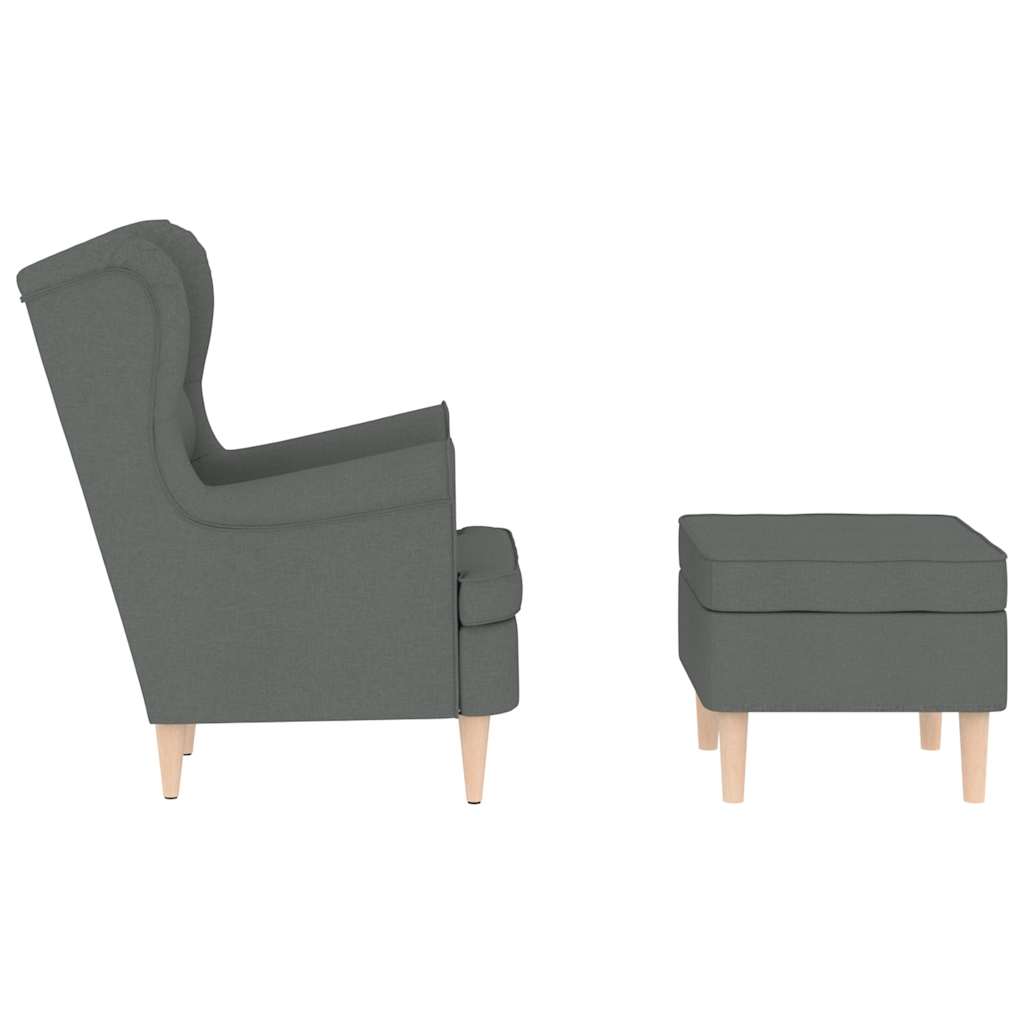 Fauteuil met voetenbankje stof donkergrijs is nu te koop bij PeponiXL, paradijselijk wonen!
