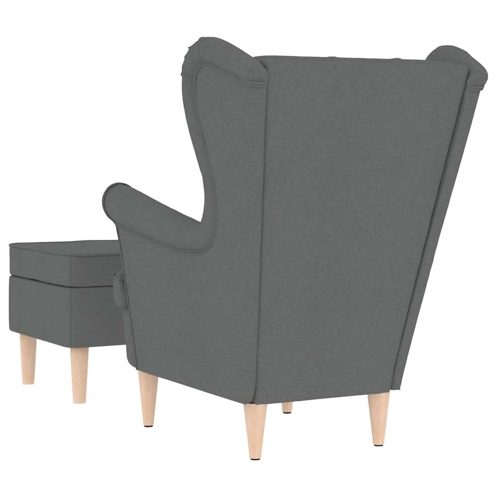 Fauteuil met voetenbankje stof donkergrijs is nu te koop bij PeponiXL, paradijselijk wonen!