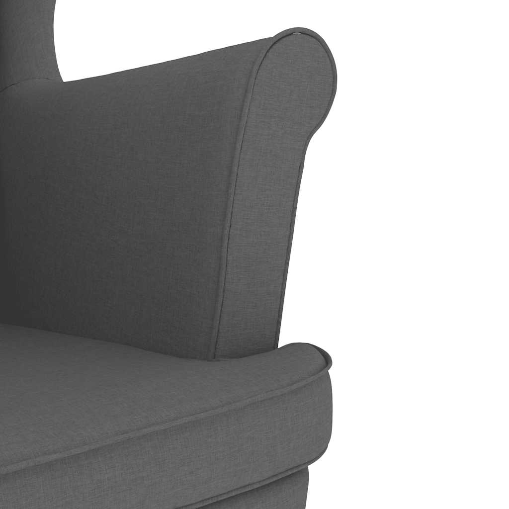 Fauteuil met voetenbankje stof donkergrijs is nu te koop bij PeponiXL, paradijselijk wonen!
