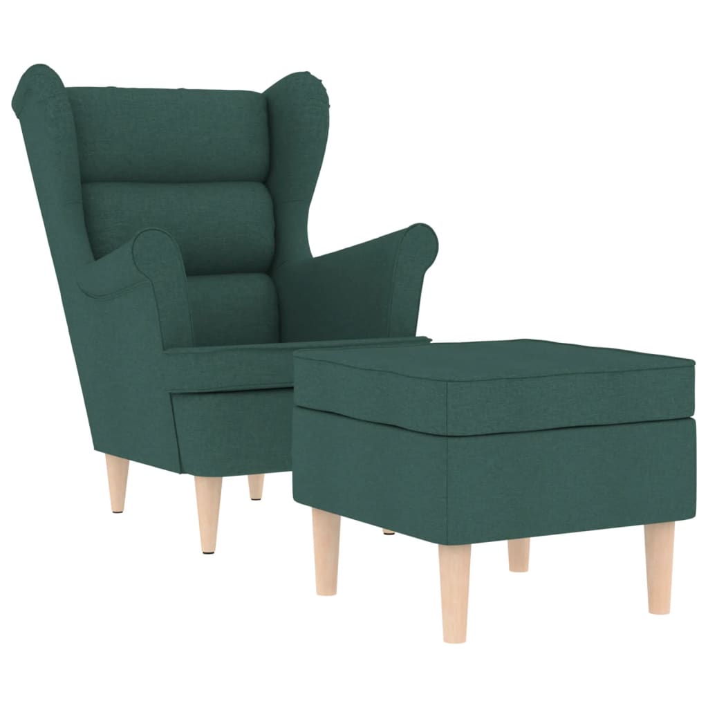 Fauteuil met voetenbankje stof donkergroen is nu te koop bij PeponiXL, paradijselijk wonen!