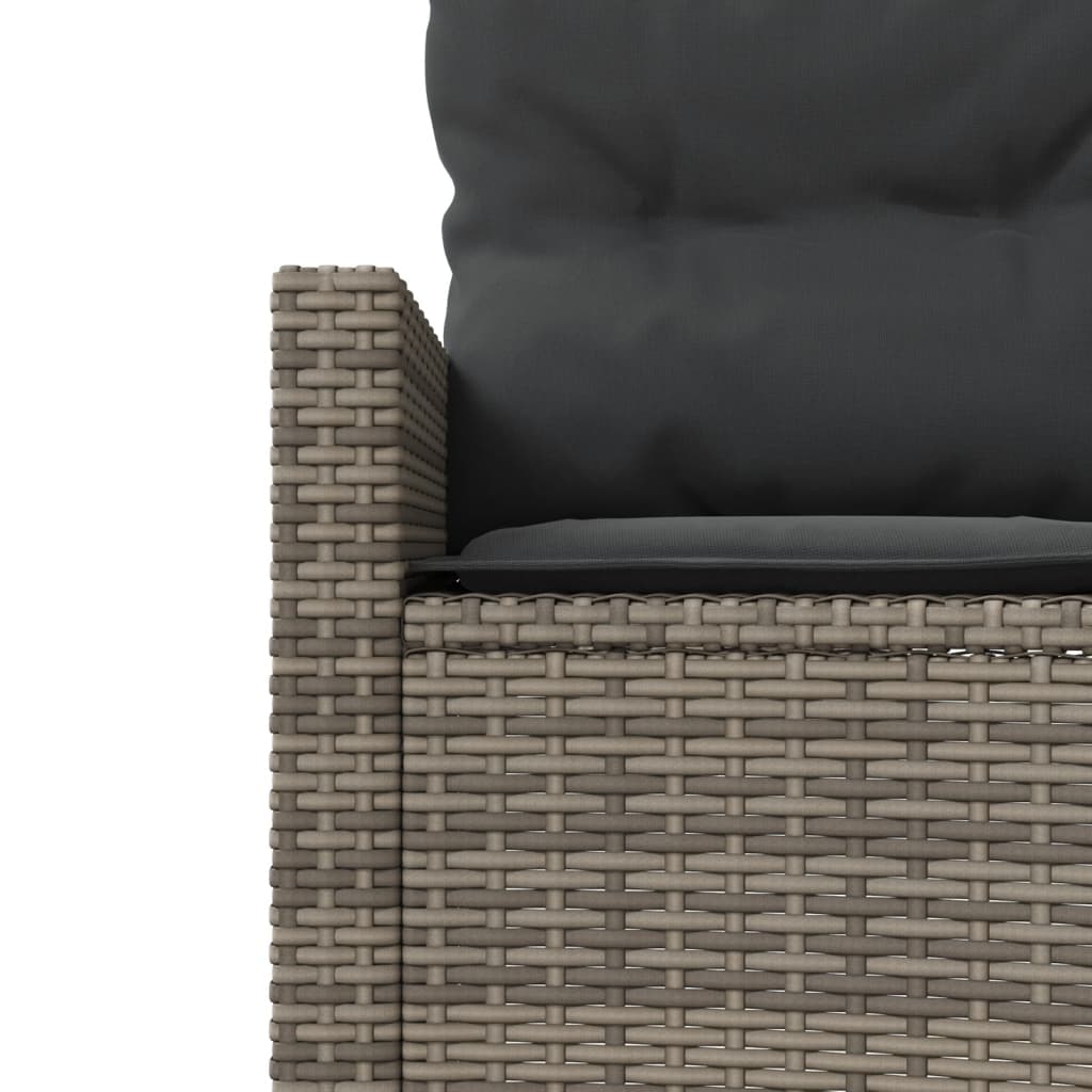 Tuinbank met kussens halfrond poly rattan grijs is nu te koop bij PeponiXL, paradijselijk wonen!