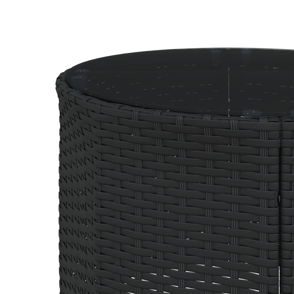 Tuinbank met tafel en kussens halfrond poly rattan zwart is nu te koop bij PeponiXL, paradijselijk wonen!
