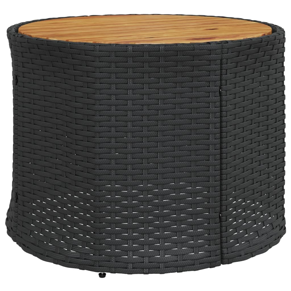 Tuinbank met tafel en kussens halfrond poly rattan zwart is nu te koop bij PeponiXL, paradijselijk wonen!