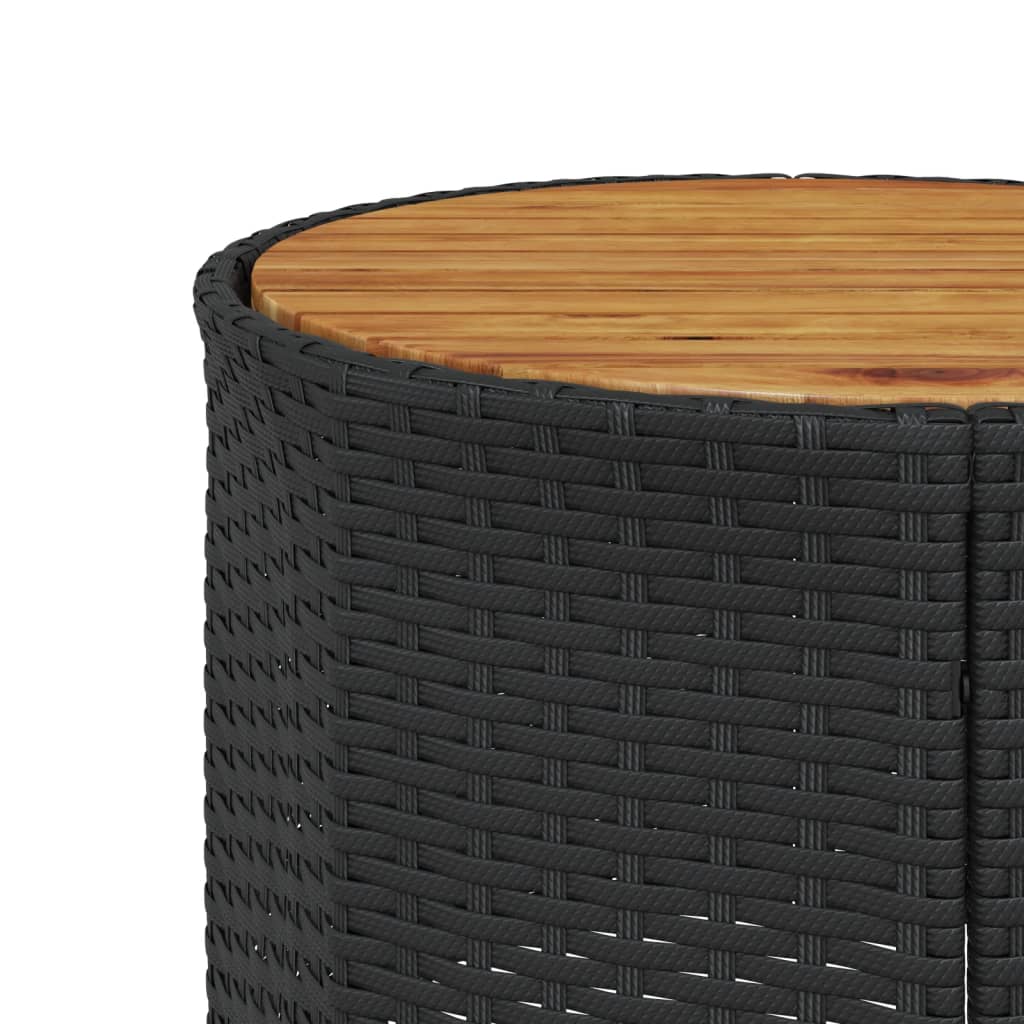 Tuinbank met tafel en kussens halfrond poly rattan zwart is nu te koop bij PeponiXL, paradijselijk wonen!