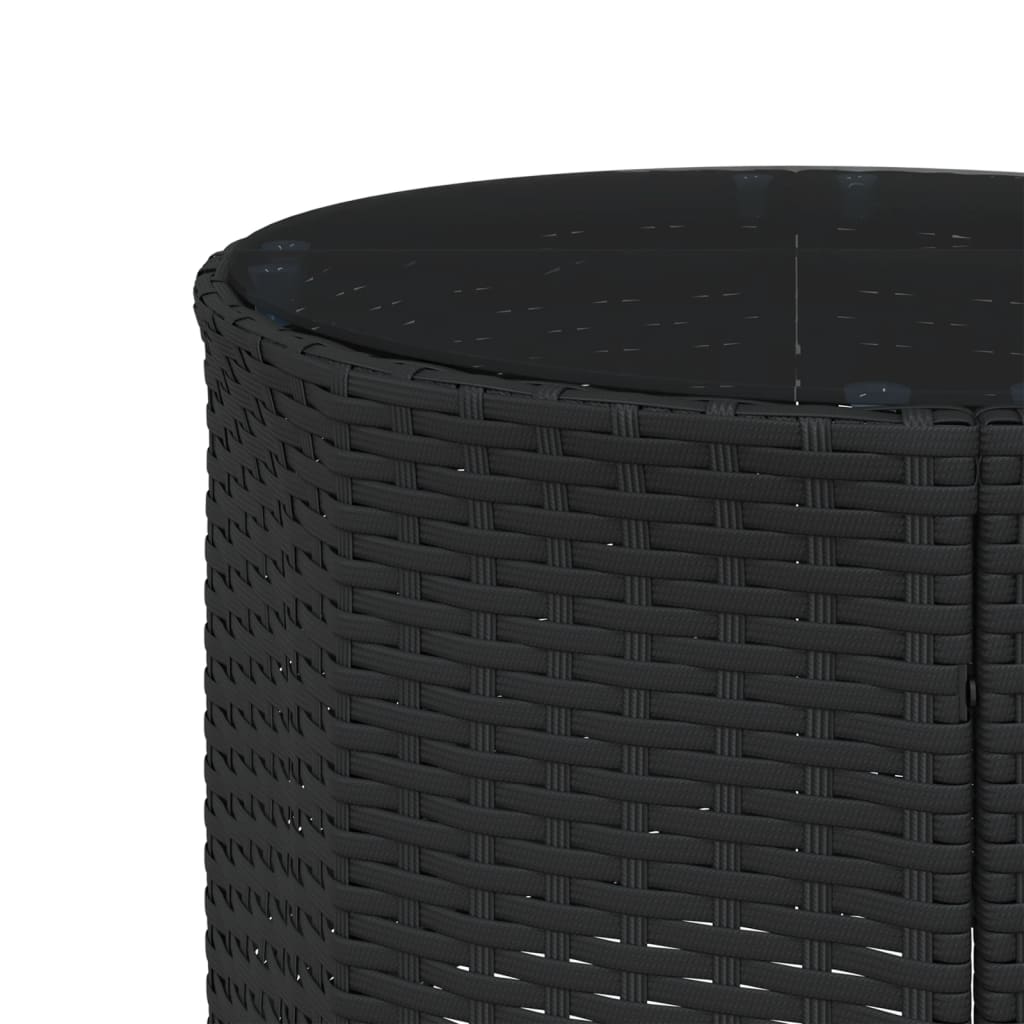 Tuinbank met tafel en kussens halfrond poly rattan zwart is nu te koop bij PeponiXL, paradijselijk wonen!