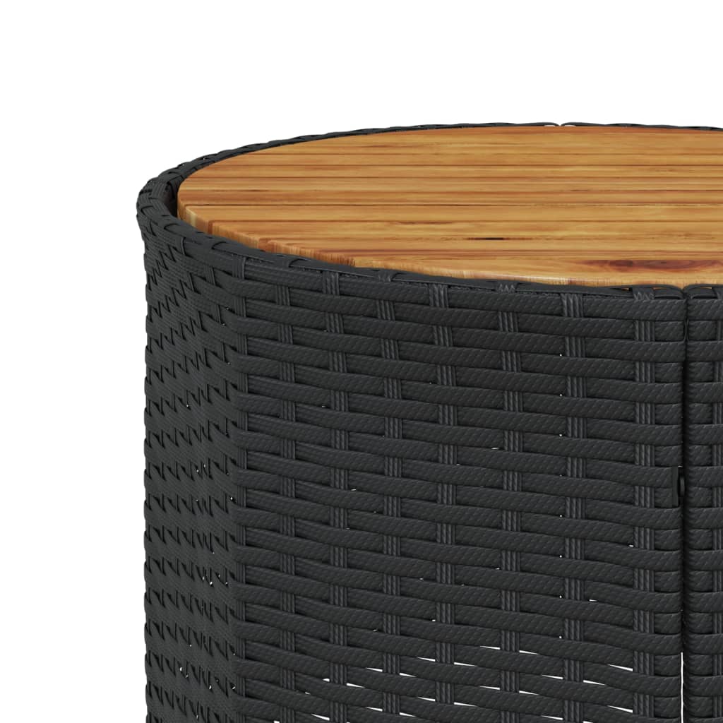 Tuinbank met tafel en kussens halfrond poly rattan zwart is nu te koop bij PeponiXL, paradijselijk wonen!