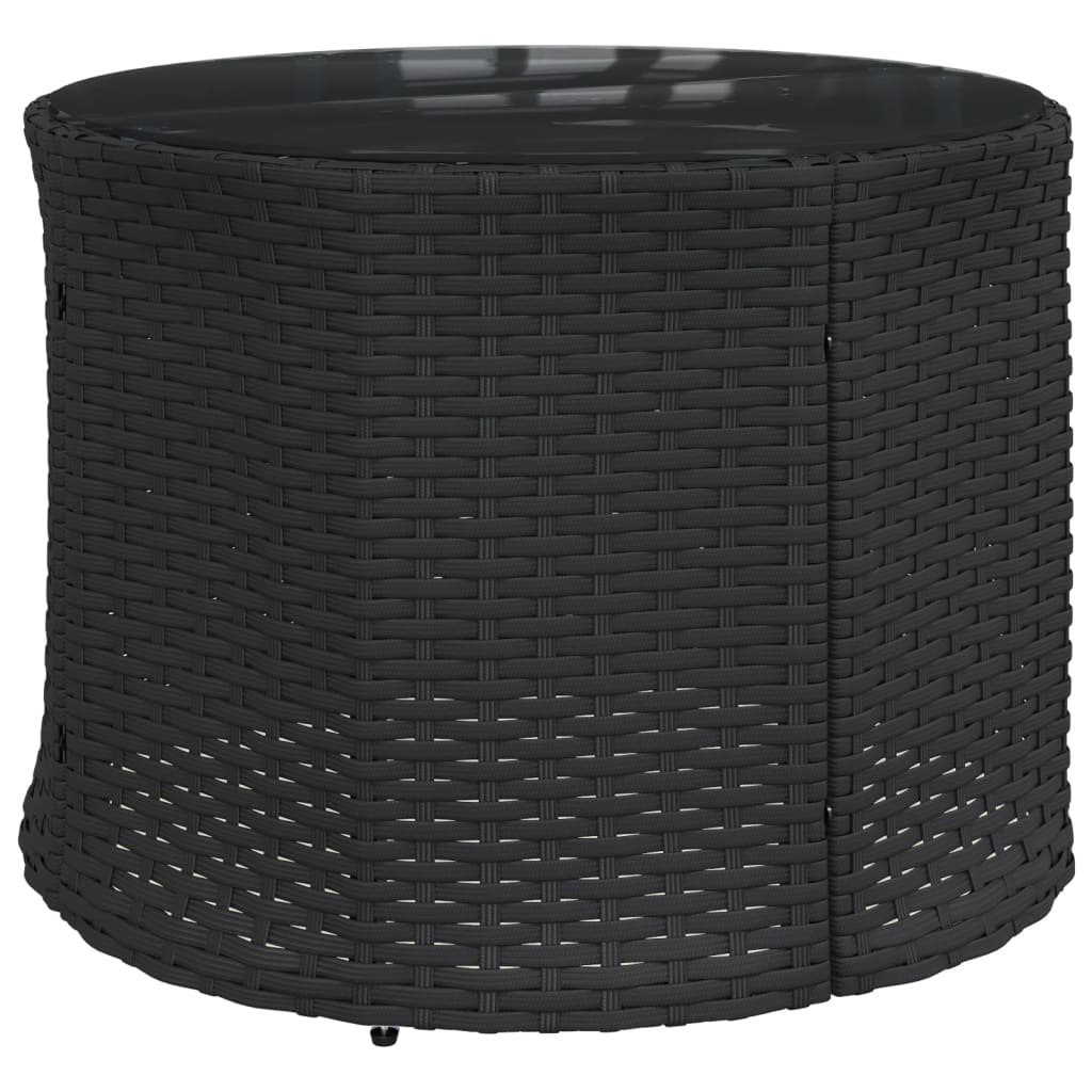 Tuinbank met tafel en kussens rond poly rattan zwart is nu te koop bij PeponiXL, paradijselijk wonen!