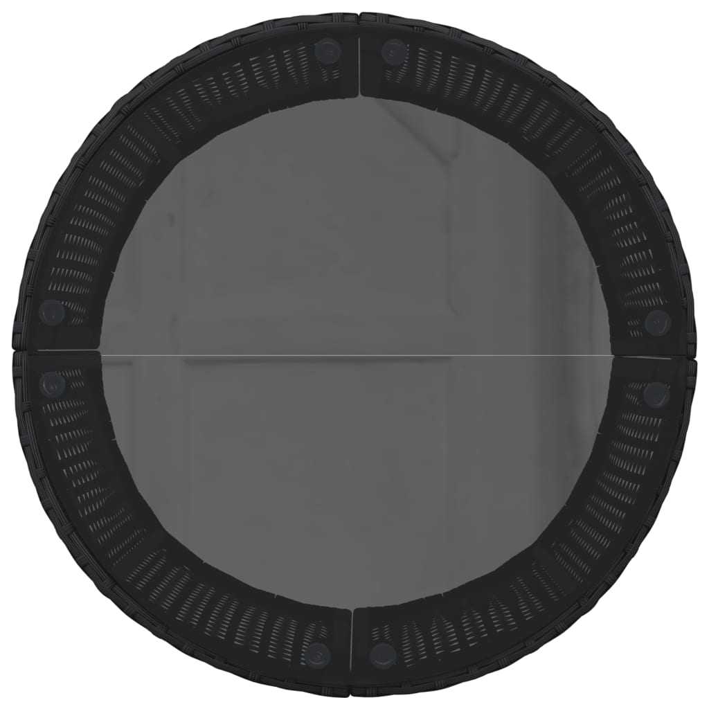 Tuinbank met tafel en kussens rond poly rattan zwart is nu te koop bij PeponiXL, paradijselijk wonen!