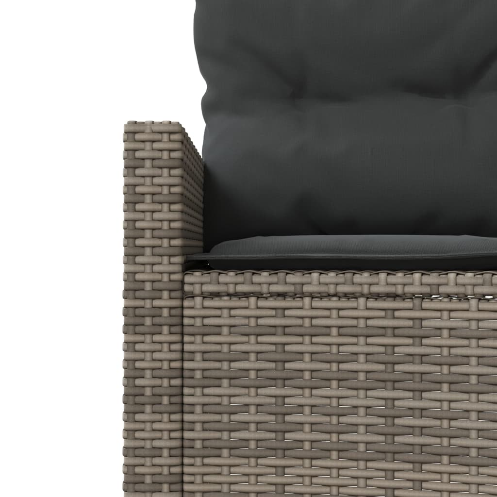 Tuinbank met tafel en kussens rond poly rattan grijs is nu te koop bij PeponiXL, paradijselijk wonen!