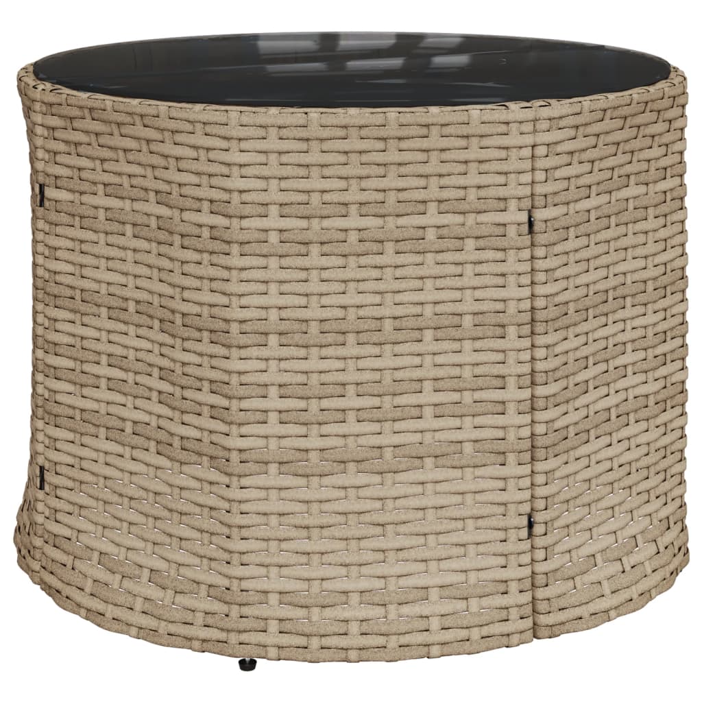 Tuinbank met tafel en kussens rond poly rattan beige is nu te koop bij PeponiXL, paradijselijk wonen!