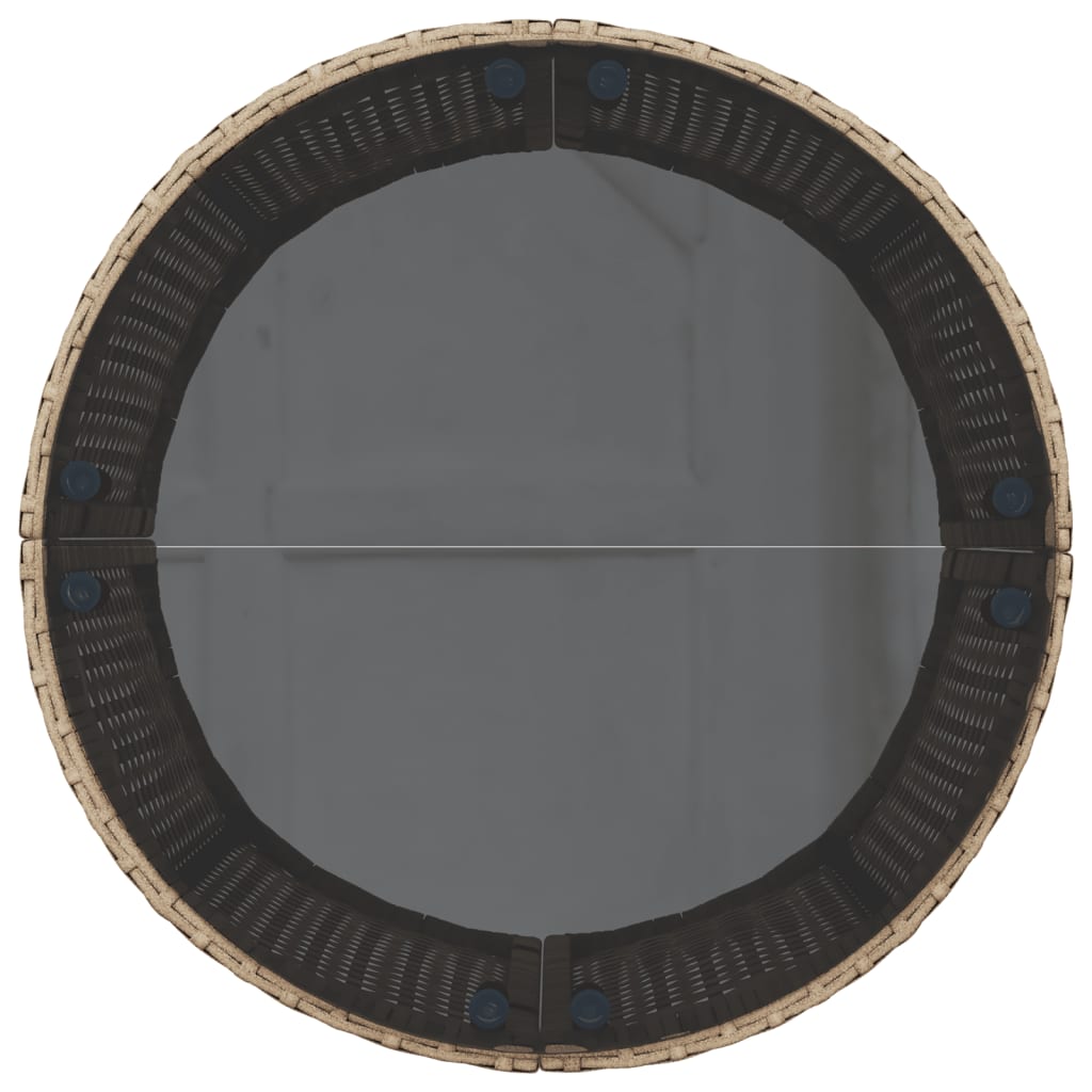 Tuinbank met tafel en kussens rond poly rattan beige is nu te koop bij PeponiXL, paradijselijk wonen!