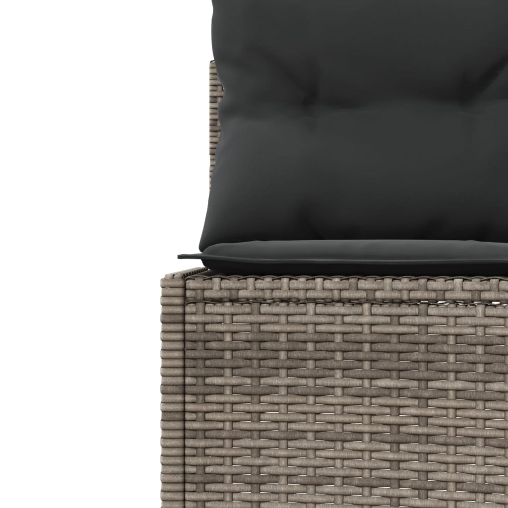 Tuinbank met kussens rond poly rattan grijs is nu te koop bij PeponiXL, paradijselijk wonen!