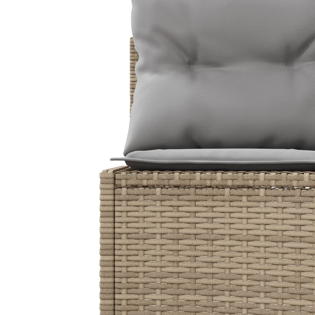 Tuinbank met kussens rond poly rattan beige is nu te koop bij PeponiXL, paradijselijk wonen!