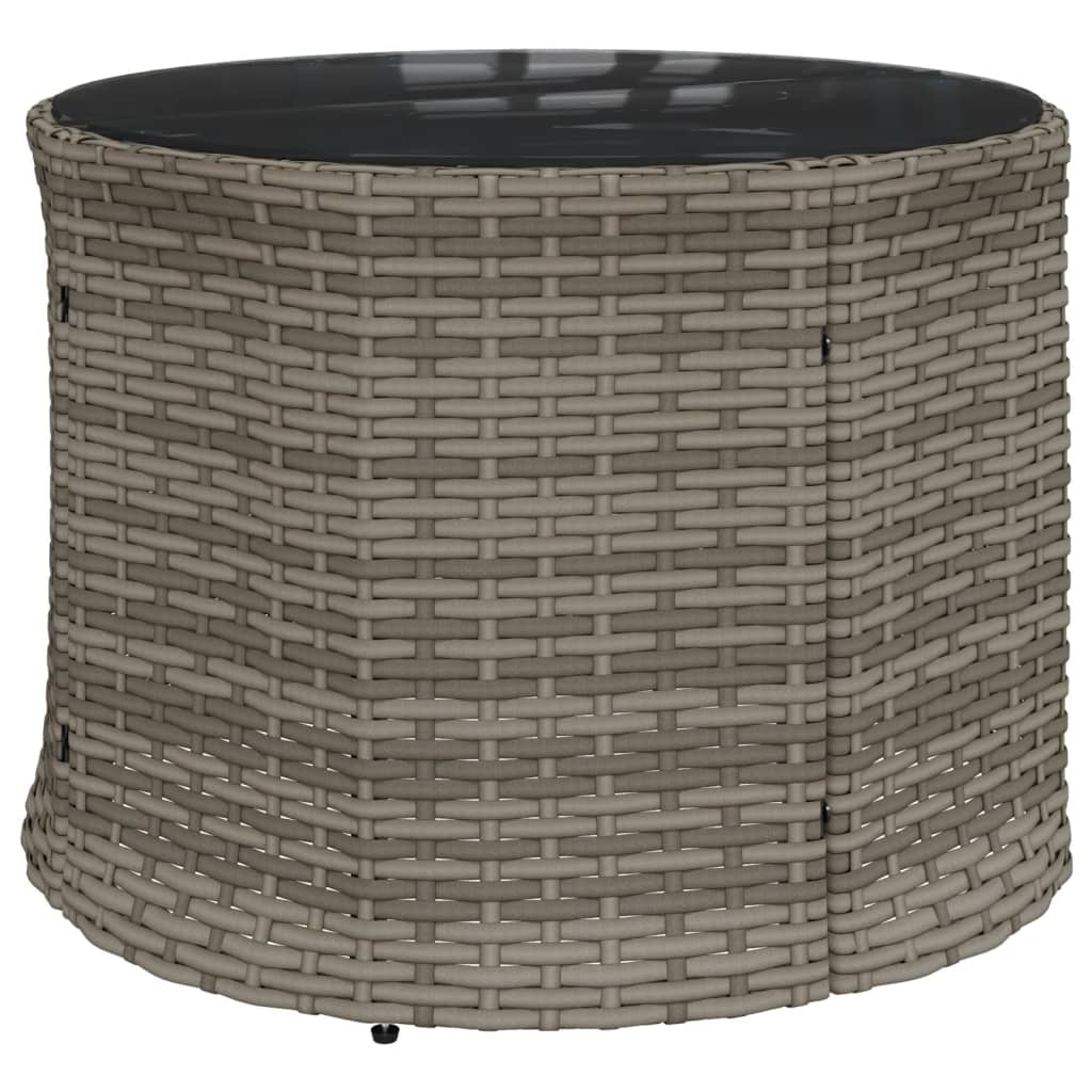 Tuinbank met tafel en kussens rond poly rattan grijs is nu te koop bij PeponiXL, paradijselijk wonen!