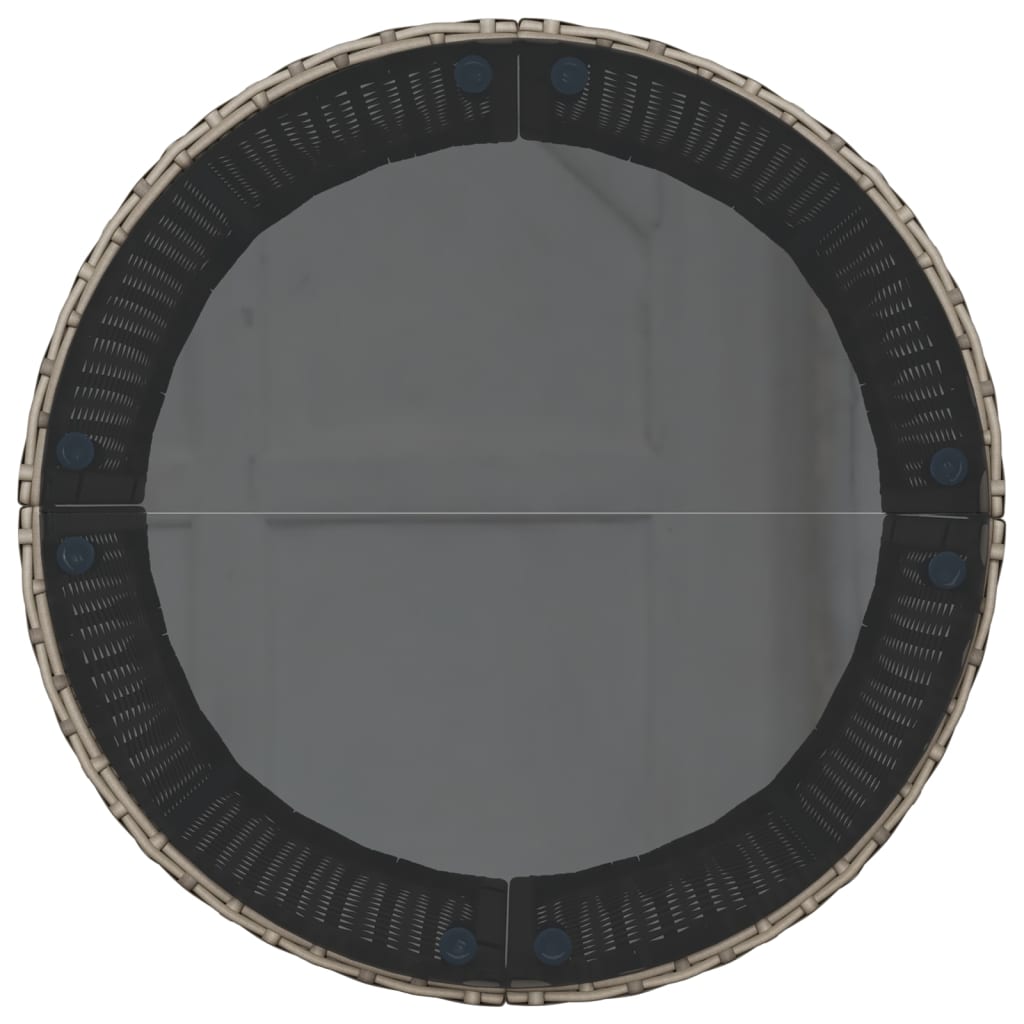 Tuinbank met tafel en kussens rond poly rattan grijs is nu te koop bij PeponiXL, paradijselijk wonen!