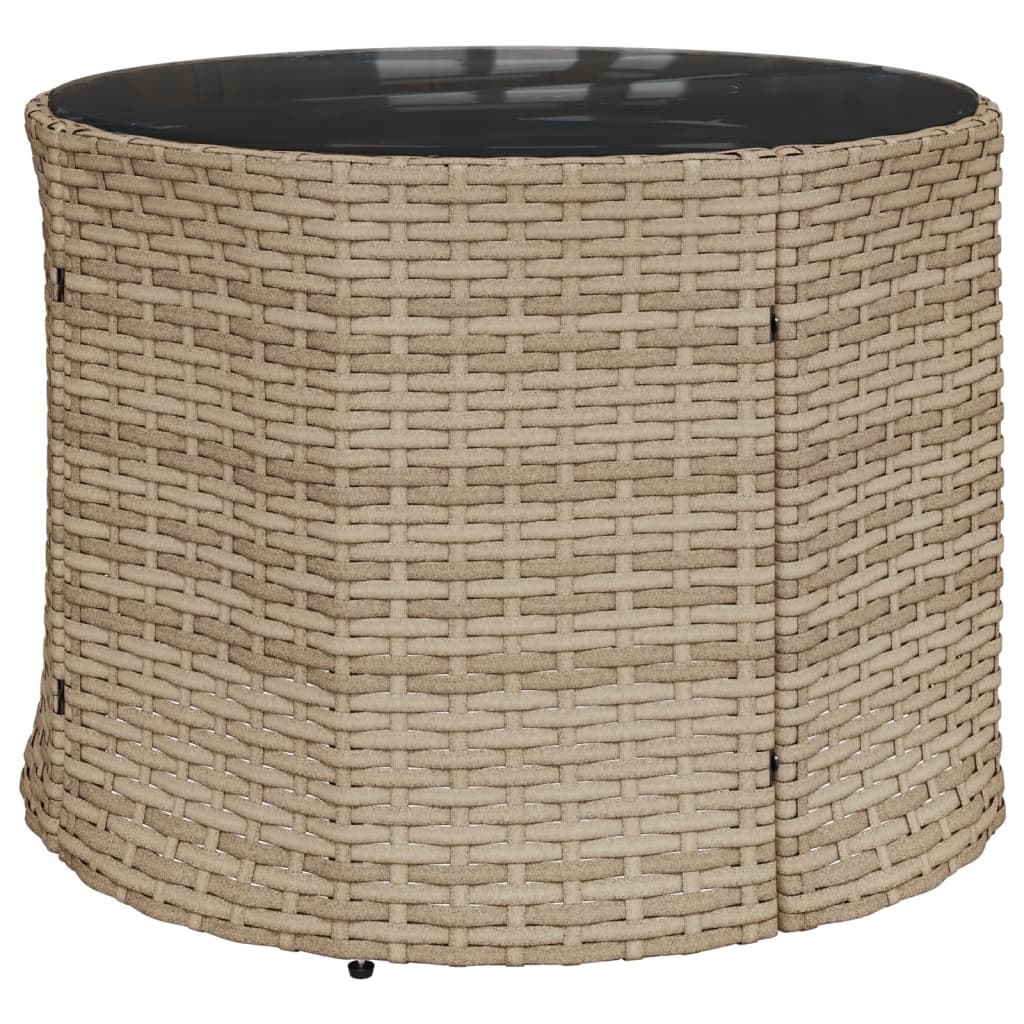 Tuinbank met tafel en kussens rond poly rattan beige is nu te koop bij PeponiXL, paradijselijk wonen!