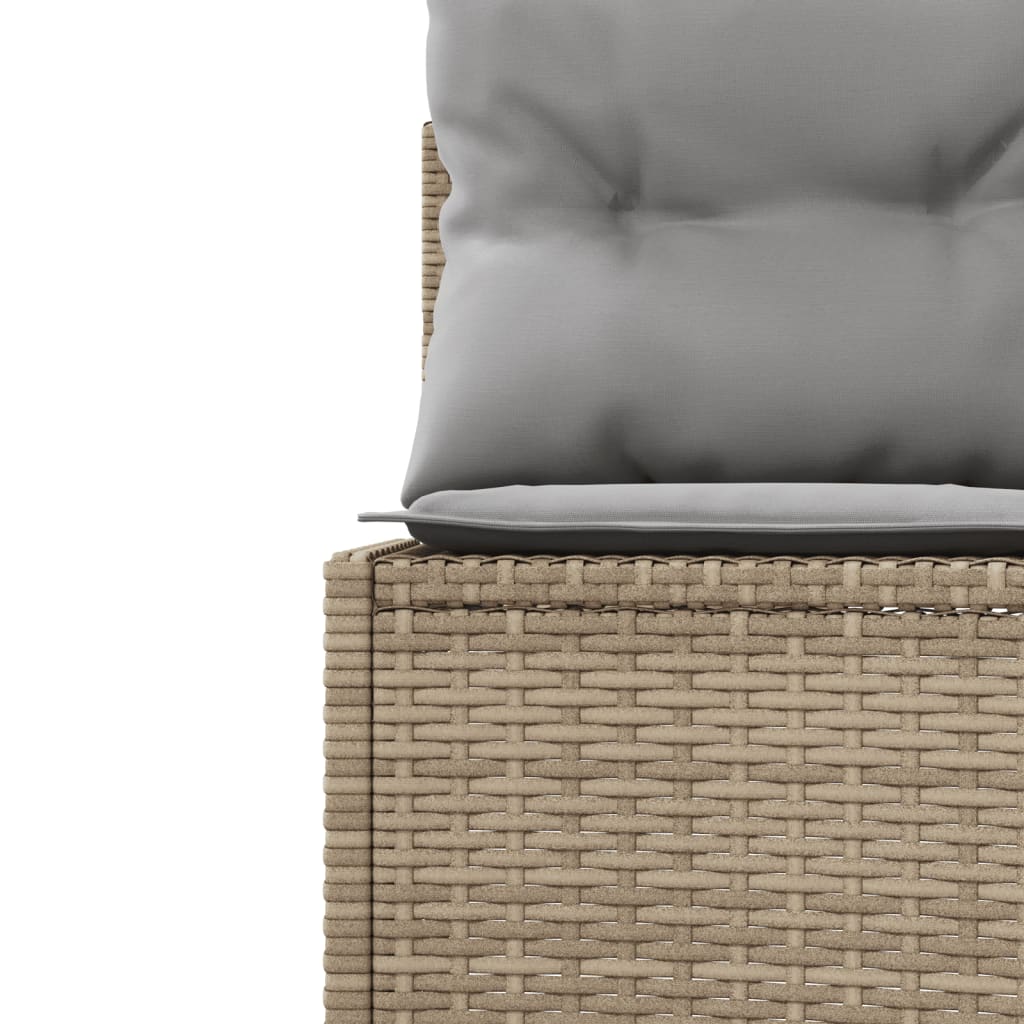 Tuinbank met tafel en kussens rond poly rattan beige is nu te koop bij PeponiXL, paradijselijk wonen!