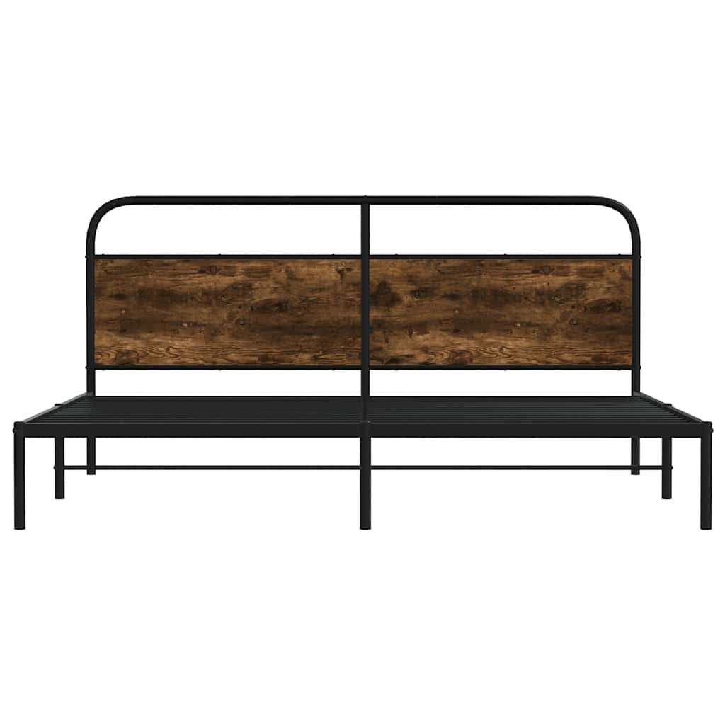 Bedframe zonder matras metaal gerookt eikenkleurig 180x200 cm is nu te koop bij PeponiXL, paradijselijk wonen!