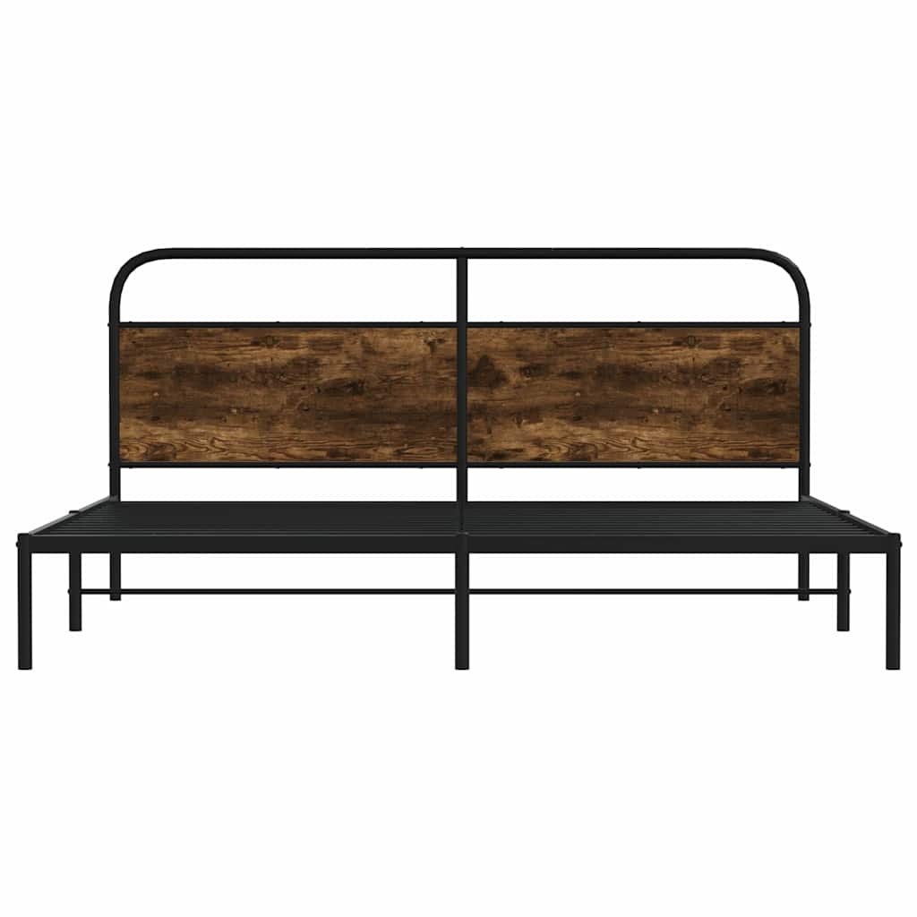 Bedframe zonder matras metaal gerookt eikenkleurig 183x213 cm is nu te koop bij PeponiXL, paradijselijk wonen!